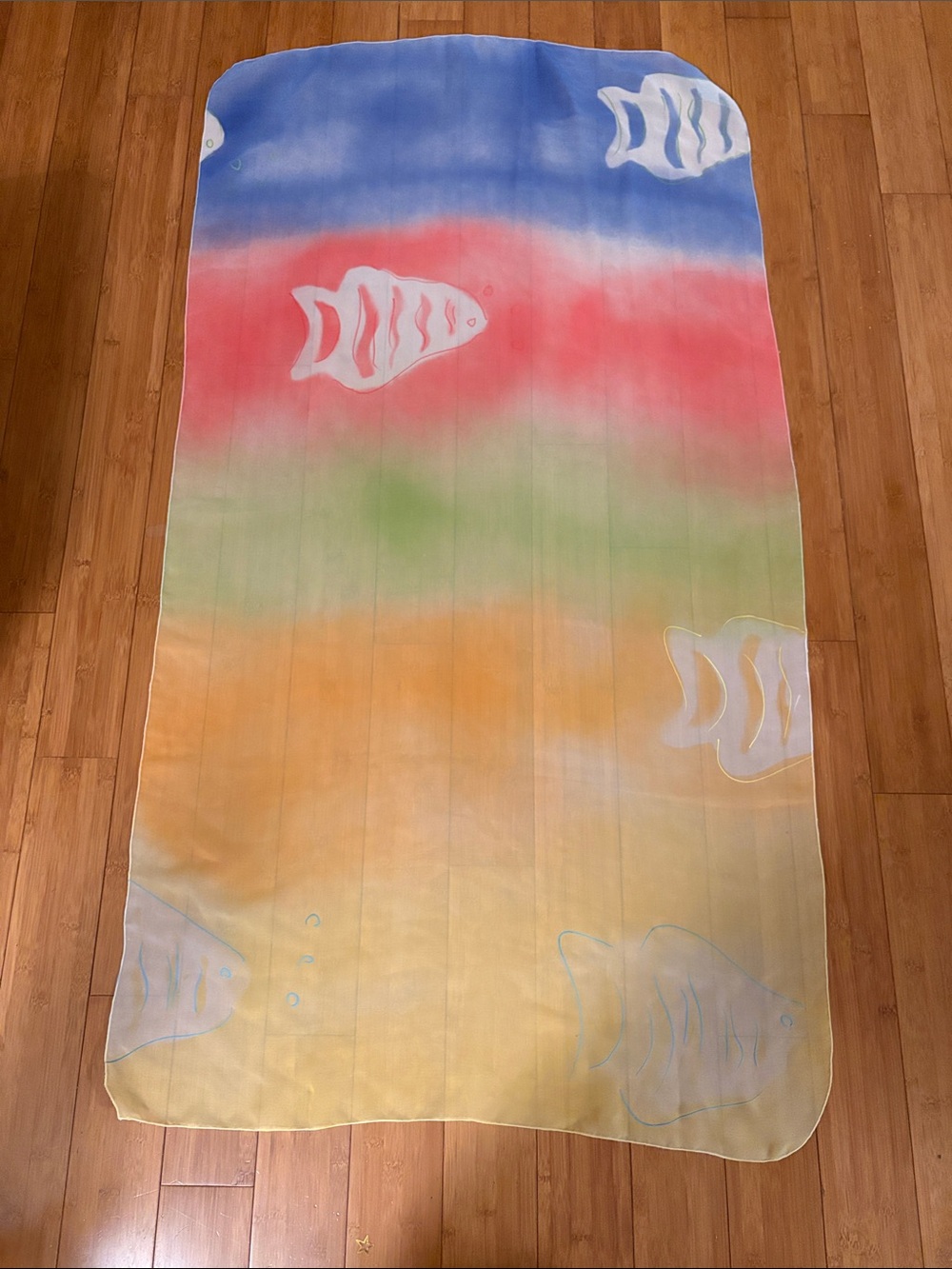 Tropical Ombre Fish Beach Scarf or  Wrap Multicolor